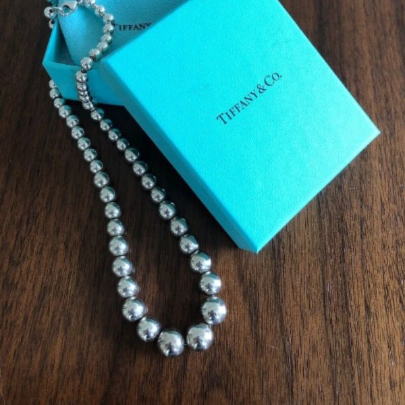 Authentic Tiffany & Co. Silver Bead Necklace - Picture 1 of 3